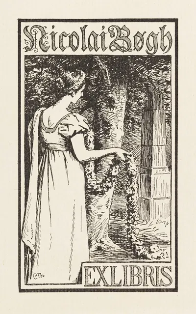 Nicolai Bogh Bookplate by Carl Thomsen, 1900 — digital art print download
