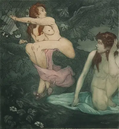 Этюд обнаженных женщин by Шарль Мерин, 1896 — digital art print download