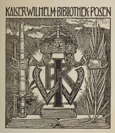 Экслибрис библиотеки императора Вильгельма II в Познани by Эмиль Дёплер, 1898 — digital art print download