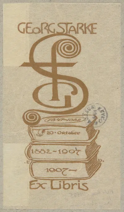 Экслибрис Георга Старке (Гёрлиц) by Эмиль Дёплер, 1907 — digital art print download