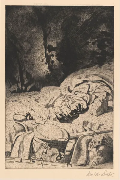 В тяжелом огне by Эрих Эрлер, 1918 — digital art print download