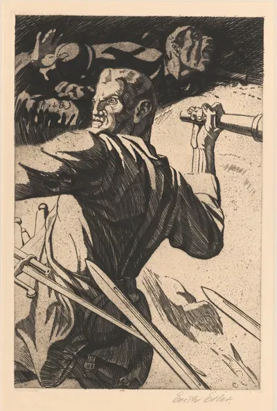 Mann an Mann by Erich Erler, 1918 — digital art print download