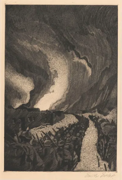 Красная ночь by Эрих Эрлер, 1918 — digital art print download