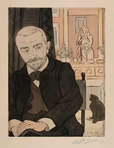 Портрет Юрис-Карла Уйсмана by Южен Делатр, 1894 — digital art print download