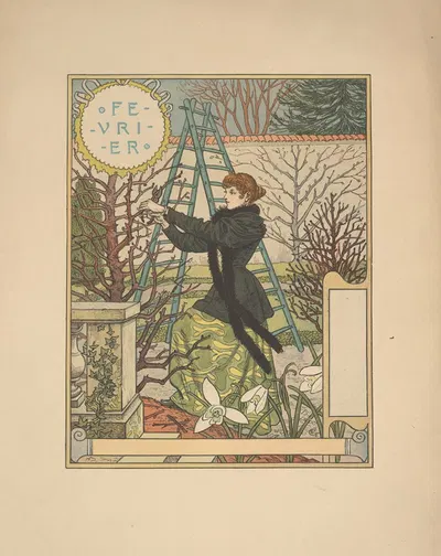 Février by Eugène Grasset, 1894-1896 — digital art print download