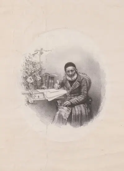 Портрет писателя by Федор Бир, 1849 — digital art print download