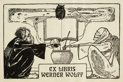 Экслибрис Вернера Вольфа by Феликс Клипштейн, 1903 — digital art print download