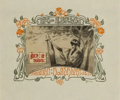 Экслибрис Тринидада Монсальвате. Искусство и природа by Франсеск Рока и Симó, 1903 — digital art print download