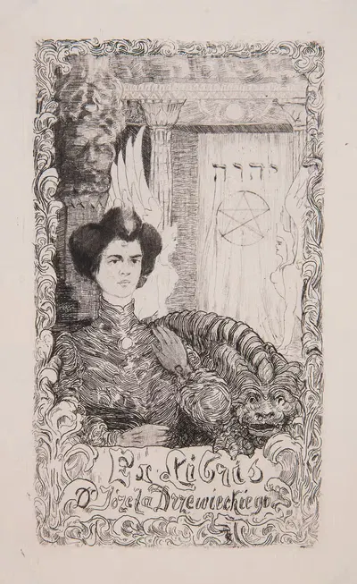 Экслибрис Юзефа Држевецкого (1860-1907) by Францишек Седлецкий, 1860-1907 — digital art print download