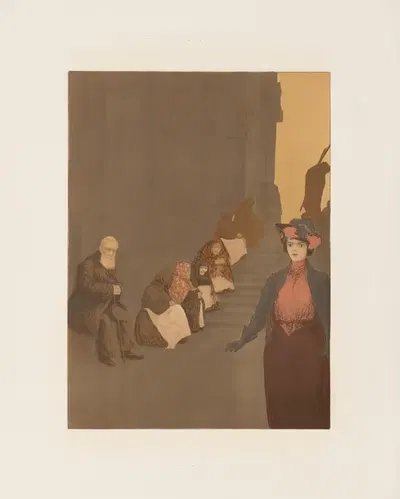Перед церковью Святого Креста by Францишек Седлецкий, 1906 — digital art print download