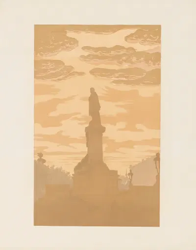 Памятник Мицкевичу на рассвете by Францишек Седлецкий, 1906 — digital art print download