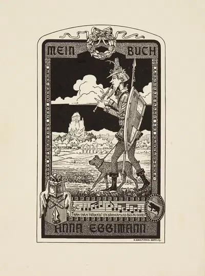 Экслибрис; Моя книга Анна Эггиман by Ханс Эггиманн, 1909 — digital art print download