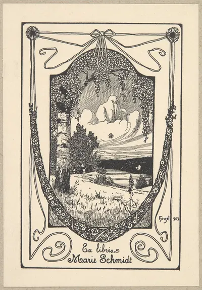 Экслибрис Марии Шмидт. by Герман Хирцель, 1903 — digital art print download