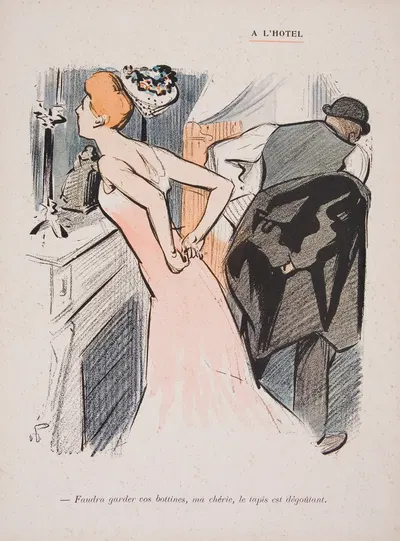 A l'hotel by Hermann-Paul, 1902 — digital art print download