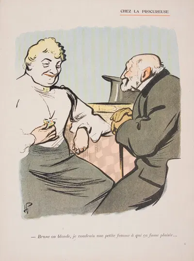 Chez la procureuse by Hermann-Paul, 1902 — digital art print download