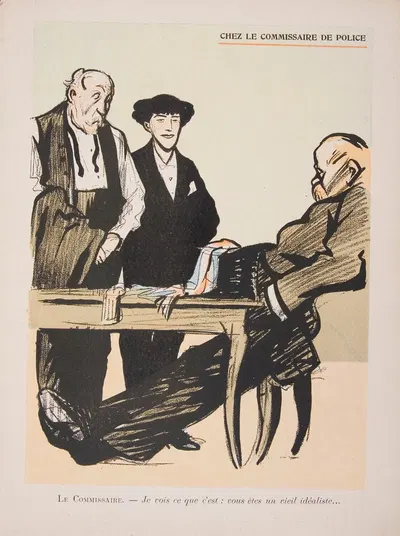 Chez le commissaire de police by Hermann-Paul, 1902 — digital art print download