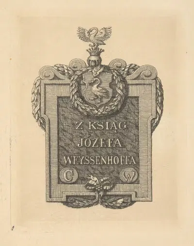 Экслибрис Юзефа Вейссехоффа (1860-1932) by Игнацы Лопеиньский, 1860-1932 — digital art print download