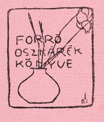 Bookplate of Oszkarek Forro by Ilona Máté, 1905-1908 — digital art print download