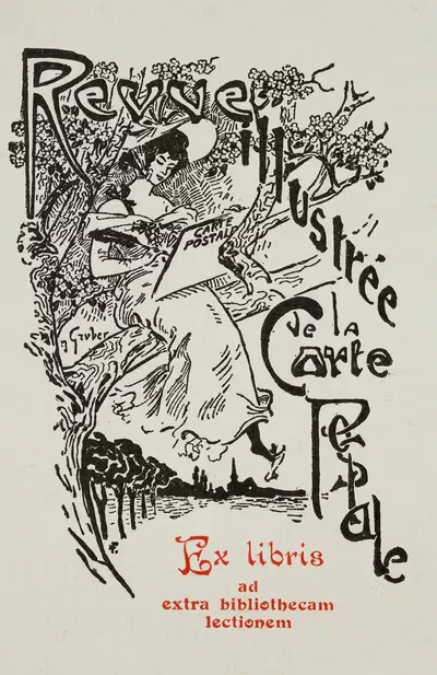 Иллюстрированный обзор почтовой карточки Ex libris ad extra bibliothecam lectionem by Жак Грюбер — digital art print download