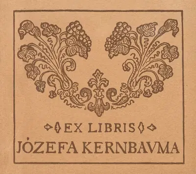 Экслибрис Юзефа Кернбаума (1856-1939) by Ядвига Хандельсман, 1856-1939 — digital art print download