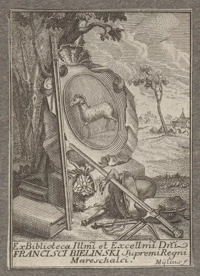 Экслибрис Францишека Билинского by Ян Фридерик Милиус, 1745 — digital art print download