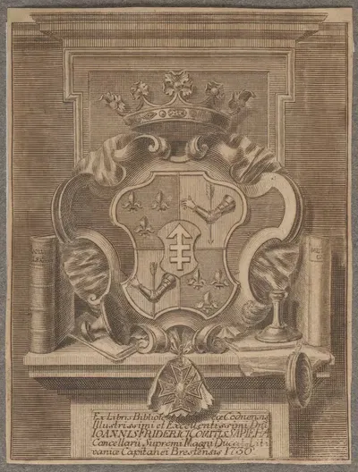 Экслибрис Яна Фридерика Сапеги by Ян Фридерик Милиус, 1736 — digital art print download