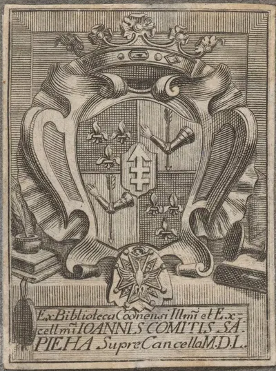 Экслибрис Яна Фридерика Сапеги by Ян Фридерик Милиус, 1736 — digital art print download
