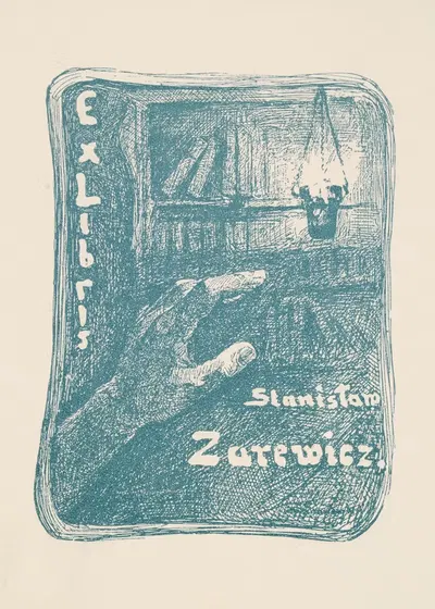 Экслибрис Станислава Заревича (1874-1931) by Ян Канты Гумовский, 1874-1931 — digital art print download
