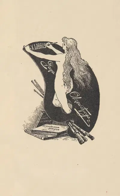 Экслибрис – автоэкслибрис Яна Ольшевского by Ян Ольшевский, 1905 — digital art print download