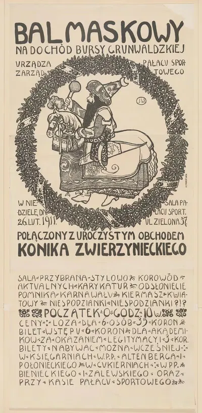 Маскарад в пользу Грюнвальдского интерната by Ян Войнарский, 1911 — digital art print download