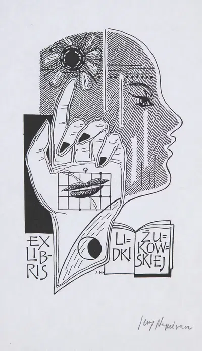 Ekslibris Lidii Żukowskiej (1932–2018) by Jerzy Napieracz, 1932–2018 — digital art print download
