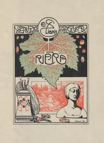 Экслибрис Риера by Жоаким Ренар, 1932 — digital art print download