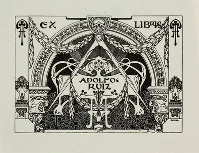 Экслибрис Адольфо Руиса by Хосе Триадо, 1900 - 1910 — digital art print download