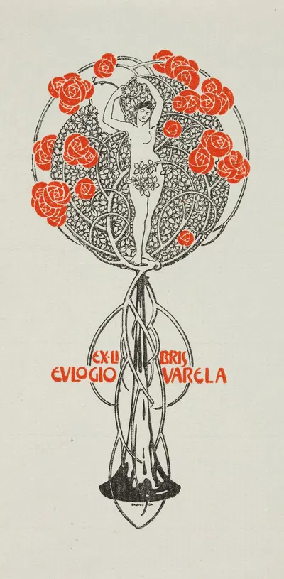 Bookplate of Eulogia Varela by José Triadó, 1904 — digital art print download