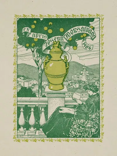 Экслибрис Иосифа Монсальватье by Хосе Триадо, 1904 — digital art print download