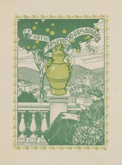Экслибрис Иосифа Монсальвате by Хосе Триадо, 1904 — digital art print download
