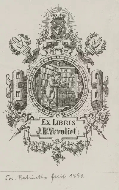 Экслибрис Дж. Б. Верфлита by Хос Ратинкс, 1880 — digital art print download
