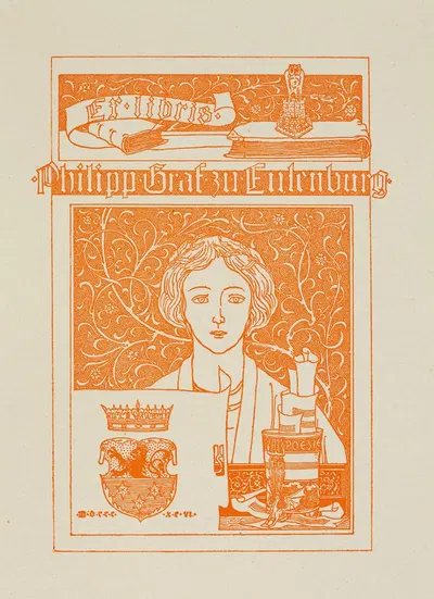 Экслибрис графа Филиппа фон Эйленбурга by Джозеф Саттлер, 1896 — digital art print download