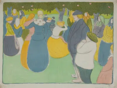 Праздник в деревне by Йожеф Риппл-Ронаи, 1896 — digital art print download