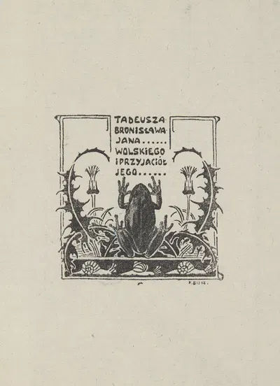Ekslibris Tadeusza Wolskiego (1890-1959) by Karol Biske, 1890-1959 — digital art print download