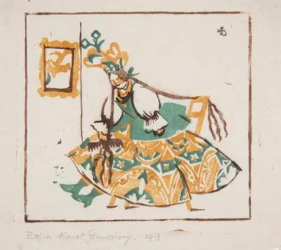 Девушка деревенская в праздничном наряде by Кароль Стрыенский, 1919 — digital art print download