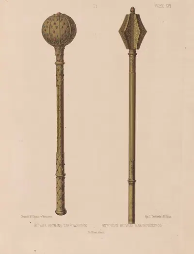 Mace of Hetman Tarnowski and Buzdygan-Mace of Hetman Jabłonowski by Leon Dembowski, 1860 - 1869 — digital art print download