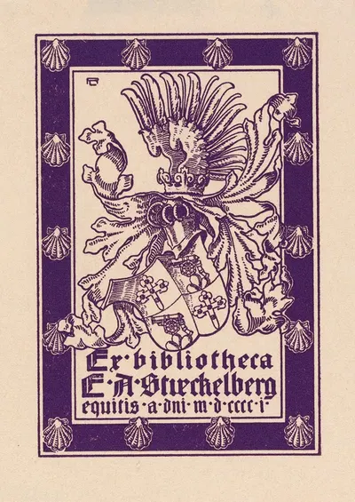 Экслибрис; Ex bibliotheca E.A. Stueckelberg equitis a d^ni mdccci by Лоренц Макс Ройде, 1901 — digital art print download