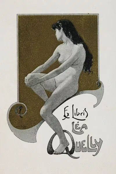 Bookplate of Léa Quelly by Louis Titz, 1913 — digital art print download