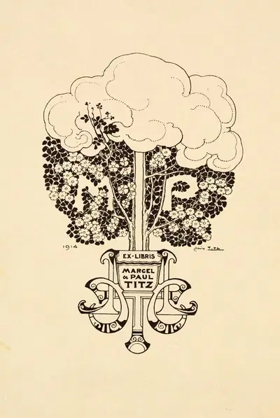 Экслибрис Марселя и Пола Тиц by Луи Тиц, 1914 — digital art print download