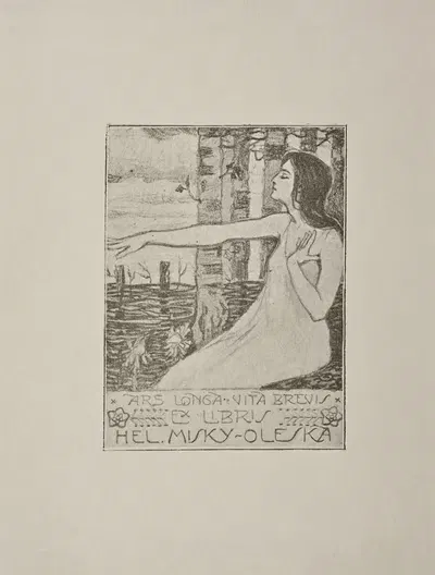 Экслибрис Елены Миски-Олески by Людвик Миски, 1912 — digital art print download