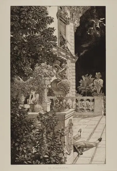 In Flagranti by Max Klinger, 1883 — digital art print download