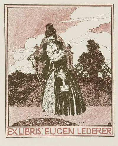 Bookplate; Eugen Lederer by Otakar Štáfl, 1910 — digital art print download