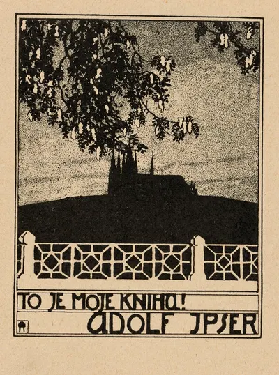 Bookplate; To je moje kniha! (This is my book!) Adolf Ipser by Otakar Štáfl, 1908 — digital art print download
