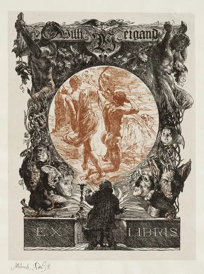 Экслибрис Вильгельма Вайганда by Отто Грейнер, 1894 — digital art print download